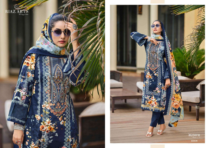 Riaz Arts Musafir Vol 11 Lawn Cotton Heavy Pakistani Neck Embroidery Stylish Salwar Suit