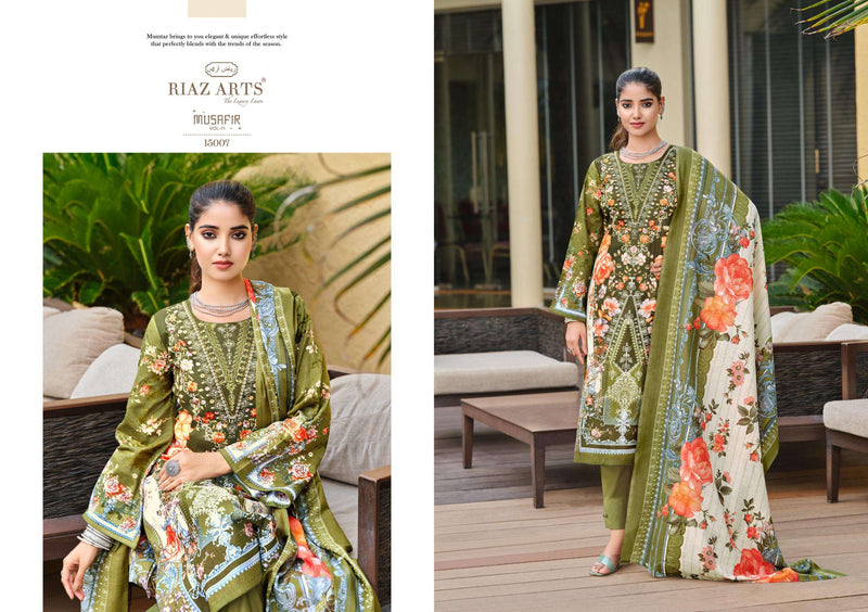 Riaz Arts Musafir Vol 11 Lawn Cotton Heavy Pakistani Neck Embroidery Stylish Salwar Suit