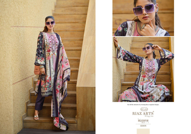 Riaz Arts Musafir Vol 11 Lawn Cotton Heavy Pakistani Neck Embroidery Stylish Salwar Suit
