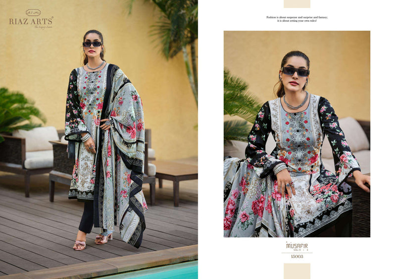 Riaz Arts Musafir Vol 11 Lawn Cotton Heavy Pakistani Neck Embroidery Stylish Salwar Suit