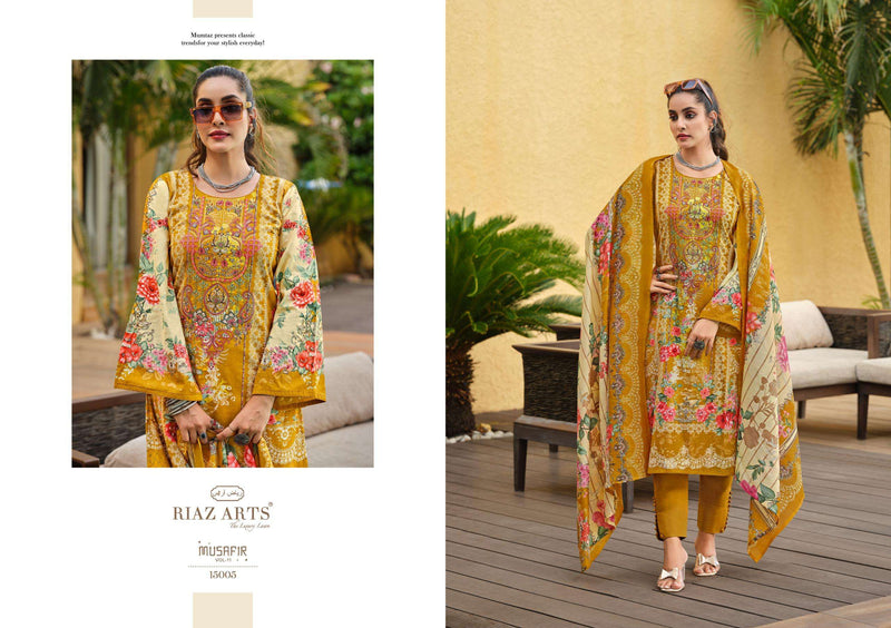 Riaz Arts Musafir Vol 11 Lawn Cotton Heavy Pakistani Neck Embroidery Stylish Salwar Suit