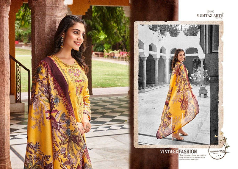 Riaz Arts Musafir Vol 5 Lawn Cotton Camric Digital  Print With Heavy Pakistani Neck Embroidery Salwar Kameez