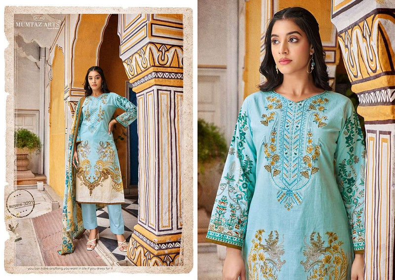 Riaz Arts Musafir Vol 5 Lawn Cotton Camric Digital  Print With Heavy Pakistani Neck Embroidery Salwar Kameez