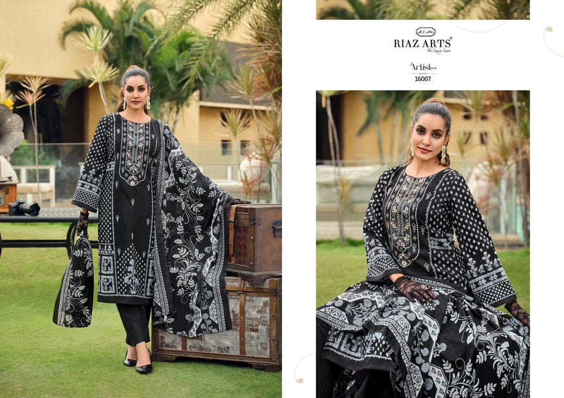 Riaz Arts The Artist Vol 4 Lawn Cotton Pakistani Neck Embroidery Salwar Kameez