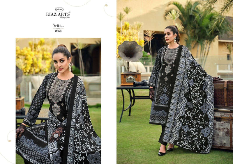 Riaz Arts The Artist Vol 4 Lawn Cotton Pakistani Neck Embroidery Salwar Kameez