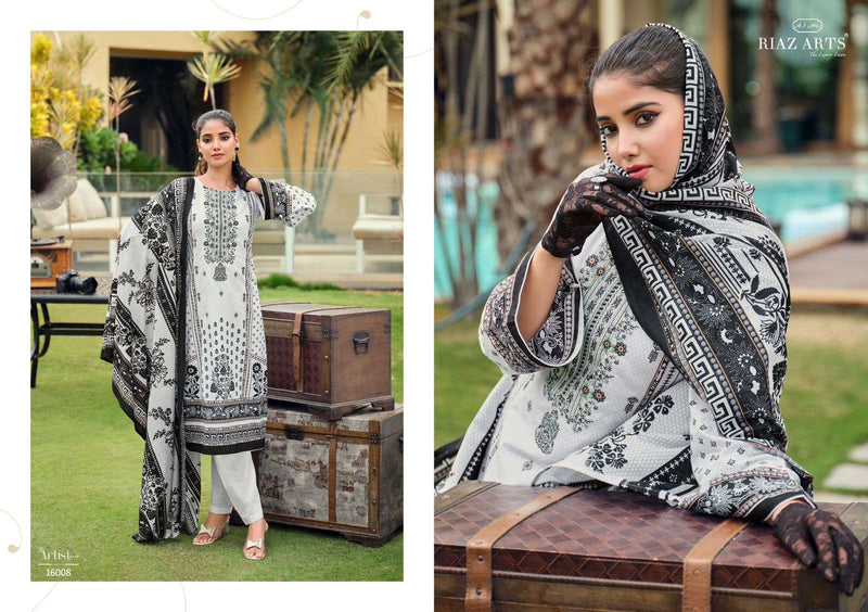 Riaz Arts The Artist Vol 4 Lawn Cotton Pakistani Neck Embroidery Salwar Kameez