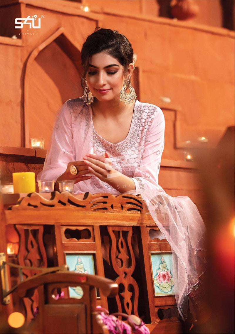 S4u Inayat Vol 3 Georgette Exclusive Embroidery Readymade Sharara Suits Beautiful Eid Collection