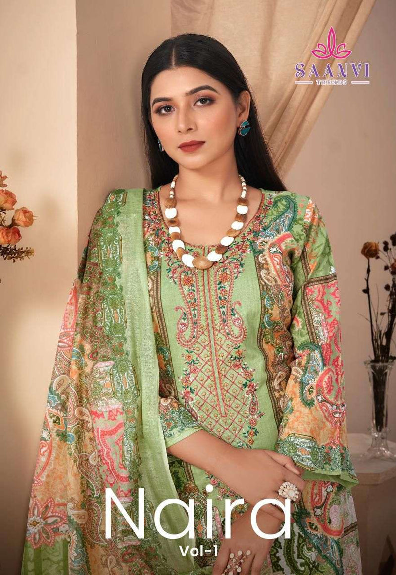 Saanvi Trends Naira Vol 1 Lawn Cotton Printed Daily Wear Salwar Suit