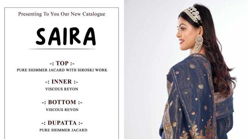 Naari Saira Simmer Jacquard Siroski Work Designer Suit