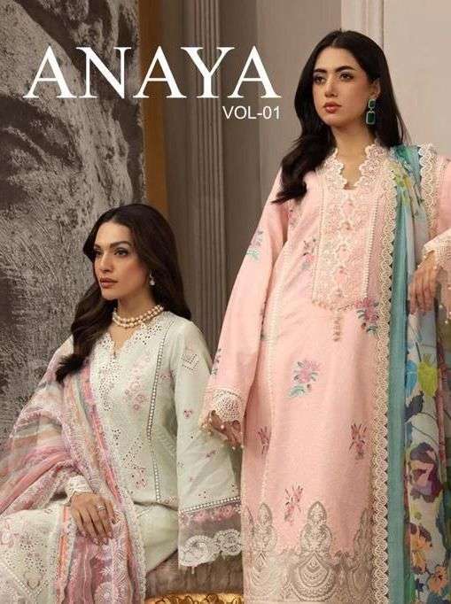 Saniya Trendz Anaya Vol 1 Cambric Cotton With Embroidery Suit Collection