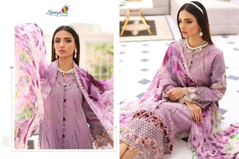 Saniya Trendz Maria B Vol 7 3004 Chikankari Work Single Unstitch Pakistani Suit