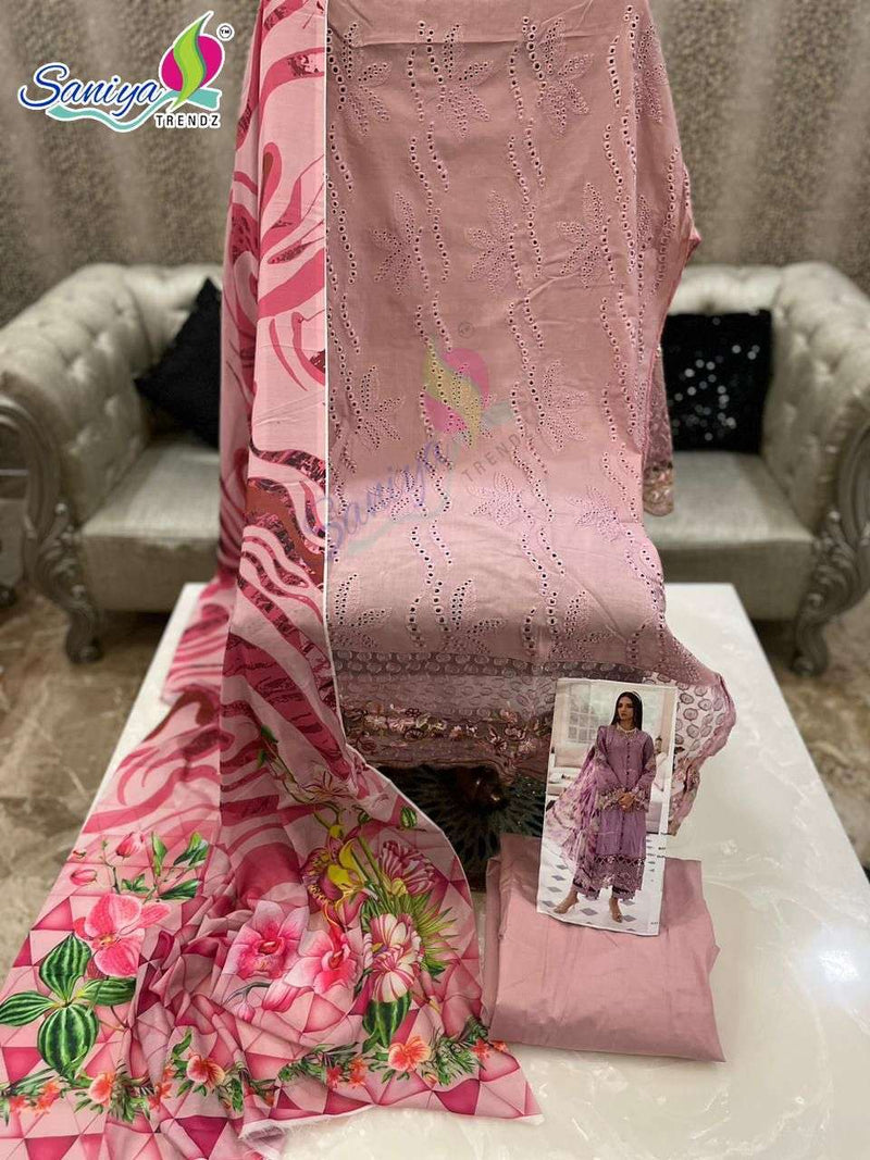 Saniya Trendz Maria B Vol 7 3004 Chikankari Work Single Unstitch Pakistani Suit