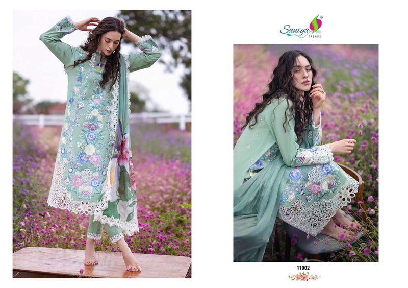 Saniya Trendz Mushq Vol 11 Cotton Chikankari Embroidered Semi Stitched Party Wear Salwar Suit