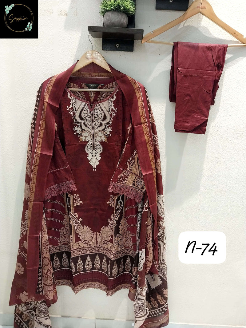 Sapphire Agha Noorain N 74 Lawn Cotton Pret Kurti