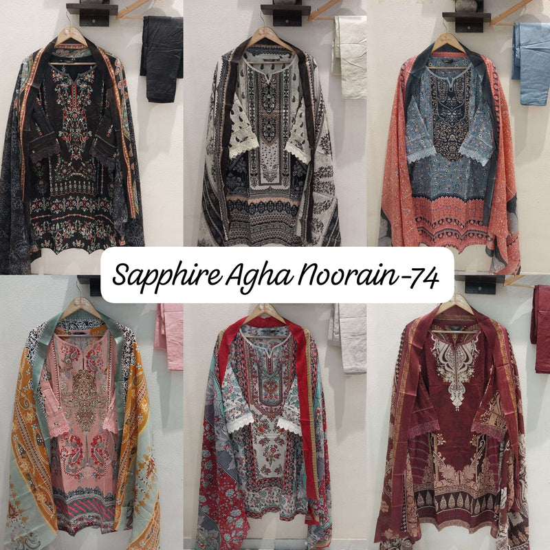Sapphire Agha Noorain N 74 Lawn Cotton Pret Kurti
