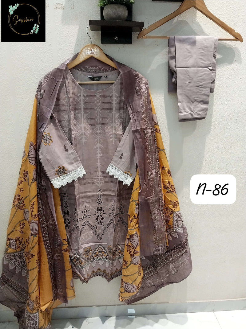 Sapphire Agha Noorain N 86 Lawn Cotton Pret Kurti Set