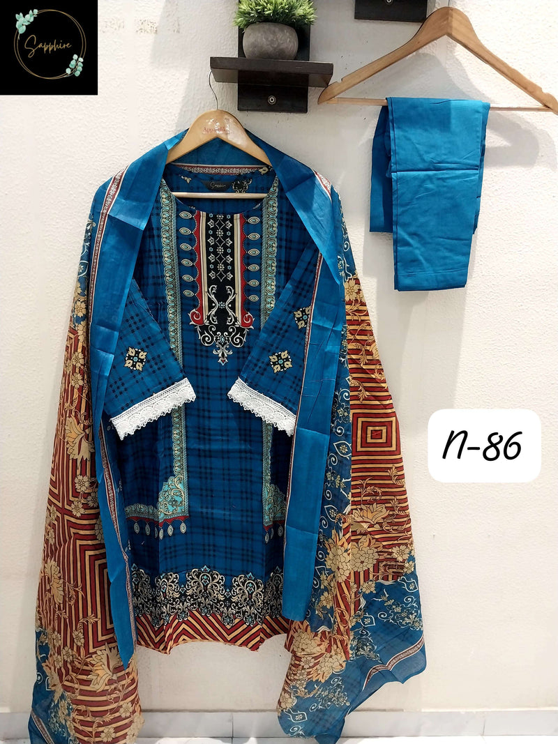 Sapphire Agha Noorain N 86 Lawn Cotton Pret Kurti Set