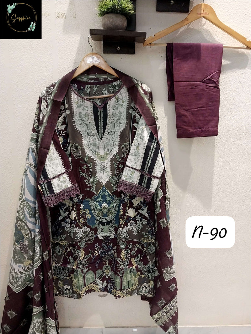 Sapphire Agha Noorain N 90 Lawn Cotton Pret Kurti Set