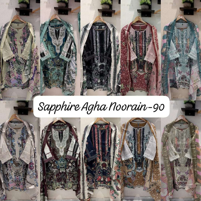 Sapphire Agha Noorain N 90 Lawn Cotton Pret Kurti Set