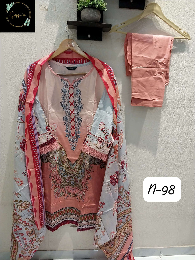 Sapphire Agha Noorain N 98 Lawn Cotton Pret Kurti Collection