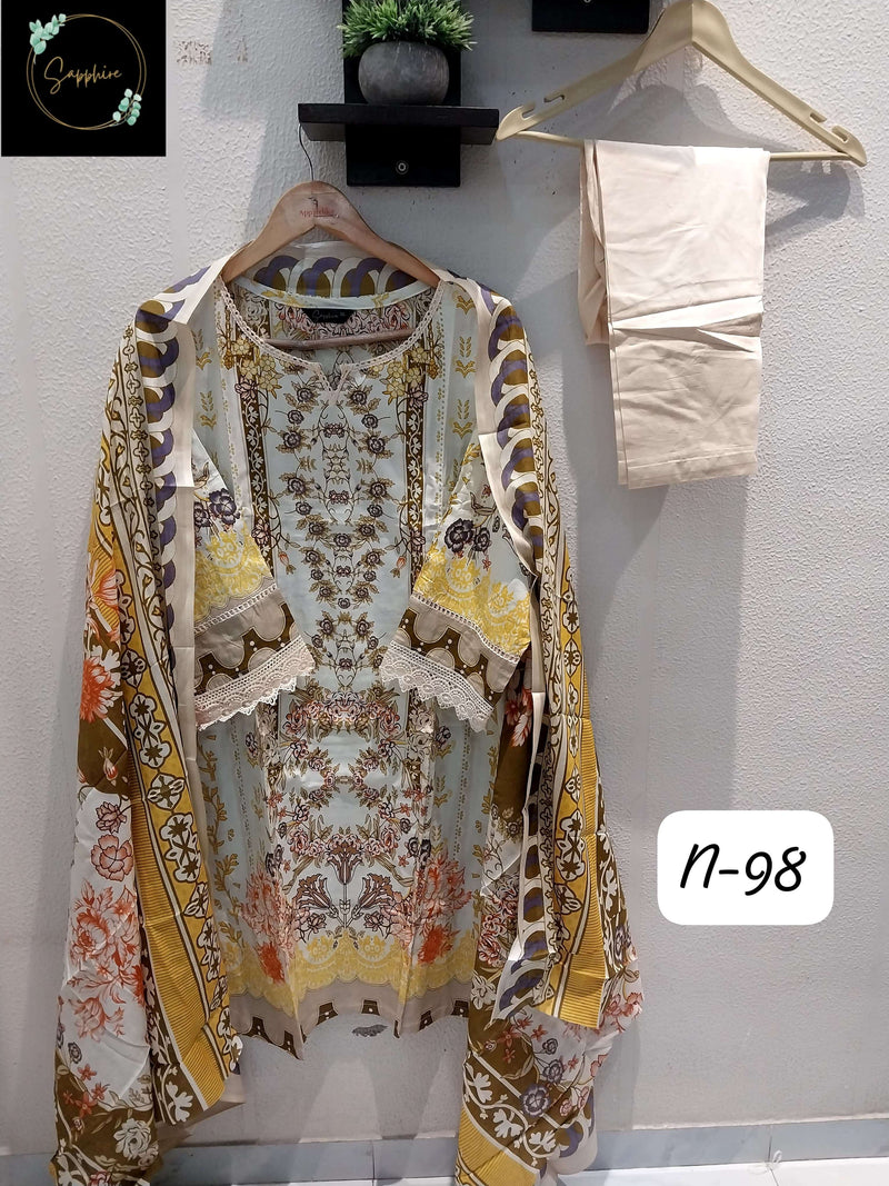 Sapphire Agha Noorain N 98 Lawn Cotton Pret Kurti Collection