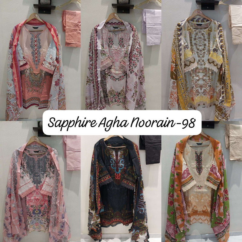 Sapphire Agha Noorain N 98 Lawn Cotton Pret Kurti Collection
