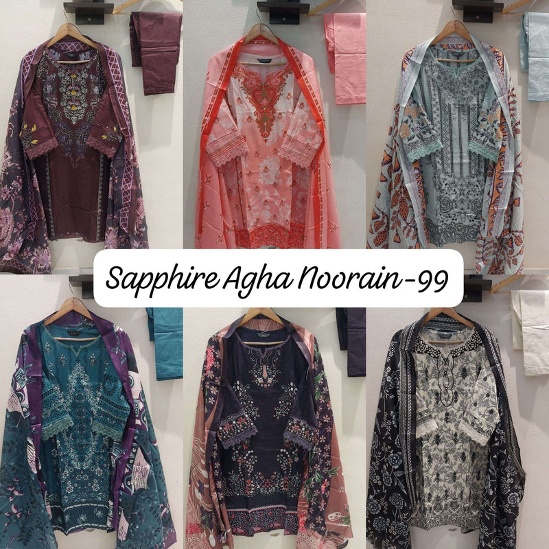 Sapphire Agha Noorain N 99 Lawn Cotton Pret Kurti Collection