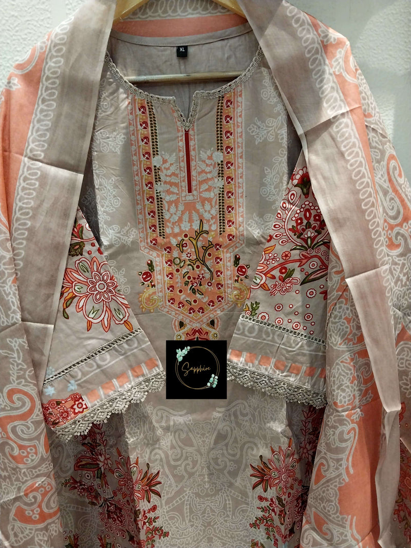 Sapphire Agha Noorain Vol 51 Lawn Cotton Pret Kurti Set