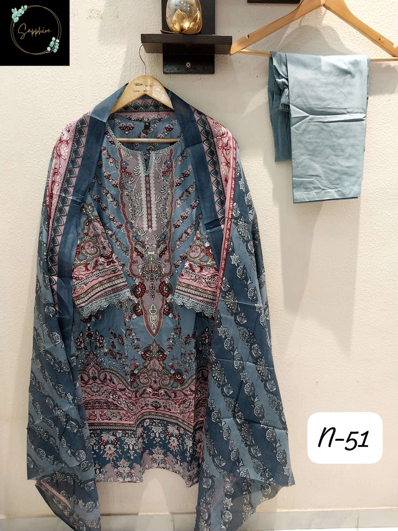 Sapphire Agha Noorain Vol 51 Lawn Cotton Pret Kurti Set
