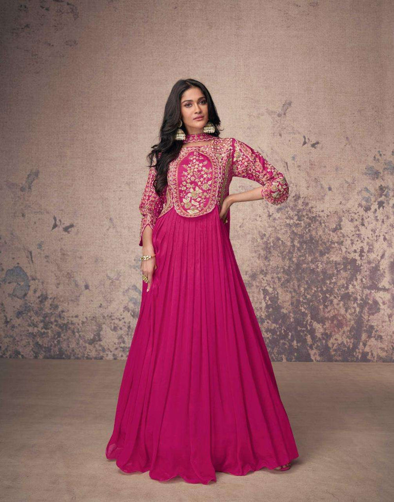 Sayuri Designer Aroma Chinon Silk Embroidered Designer Wedding Wear Dress Collection
