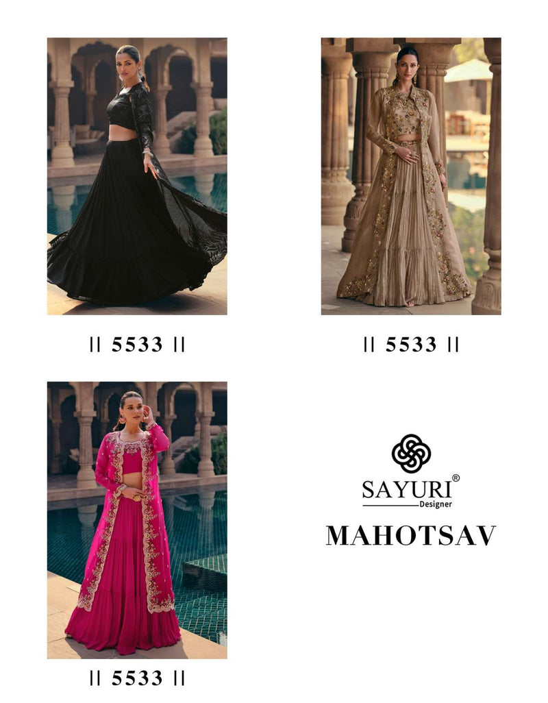 Sayuri Designer Mahotsav Chinon Silk Embroidered Wedding Wear Dress Collection