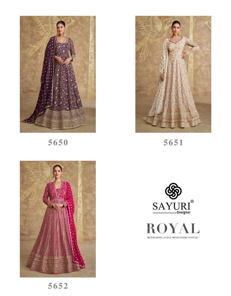 Sayuri Designer Royal Georgette Embroidered Wedding Wear Gown Collection