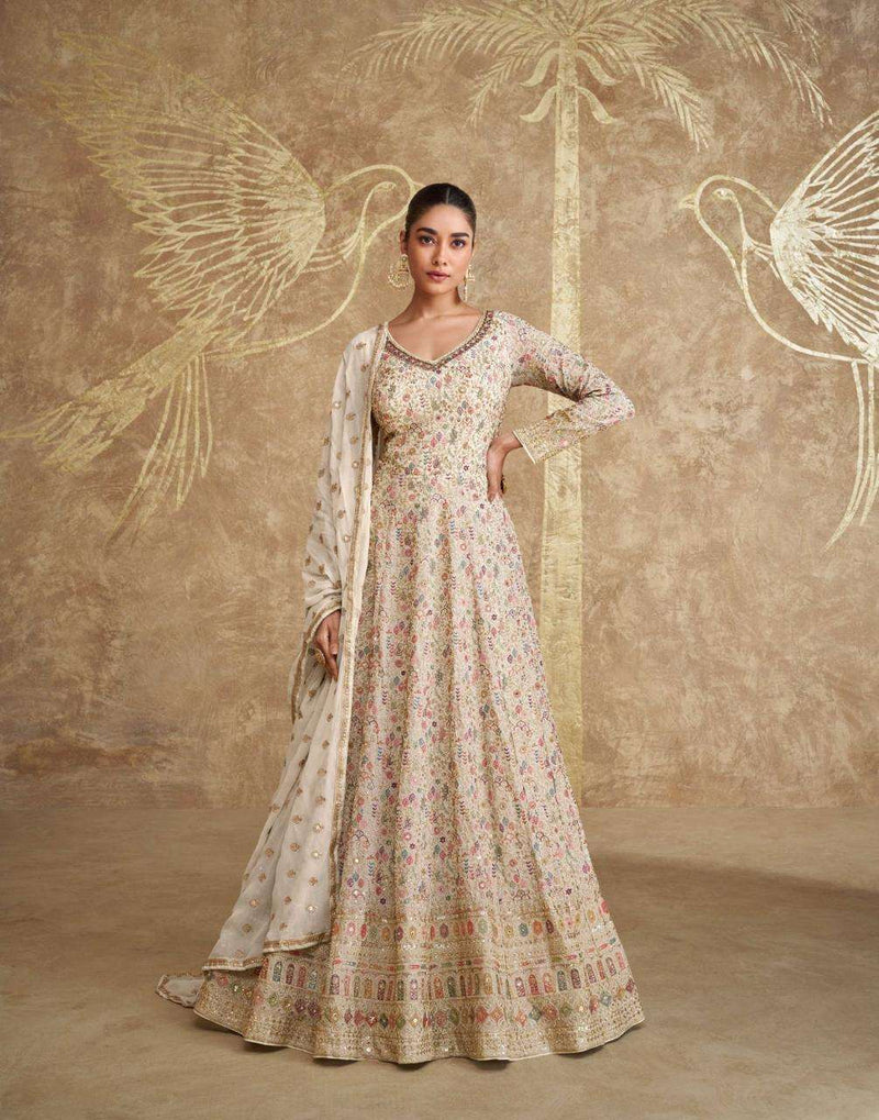 Sayuri Designer Royal Georgette Embroidered Wedding Wear Gown Collection