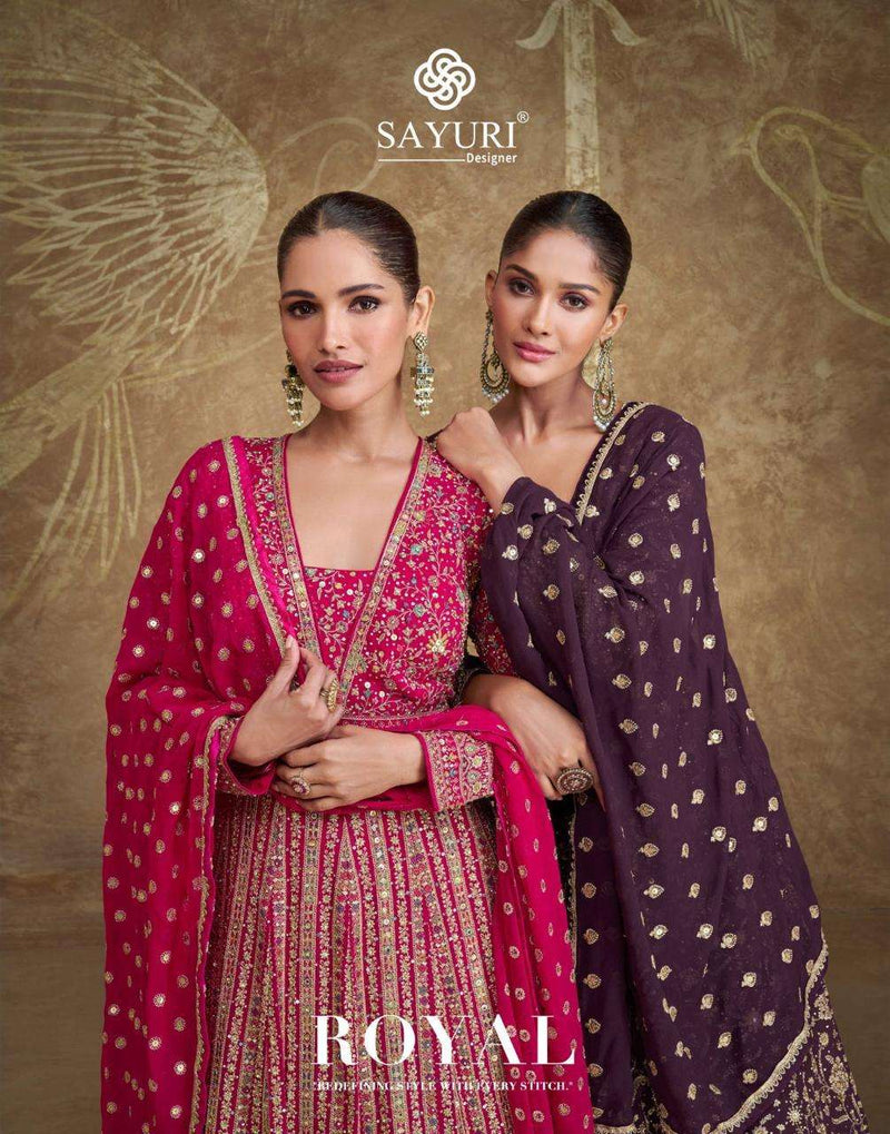 Sayuri Designer Royal Georgette Embroidered Wedding Wear Gown Collection