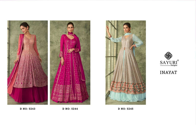 Sayuri Designer Surat Inayat 5243-5245 Readymade Top With Skirt And Dupatta Collection