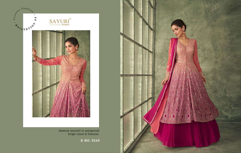 Sayuri Designer Surat Inayat 5243-5245 Readymade Top With Skirt And Dupatta Collection