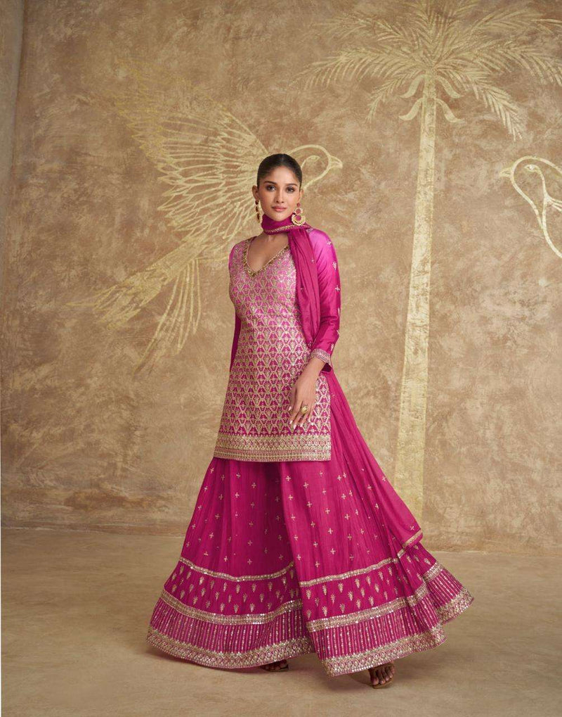 Sayuri Designer Vihani Chinon Silk Wedding Wear Suit Collection