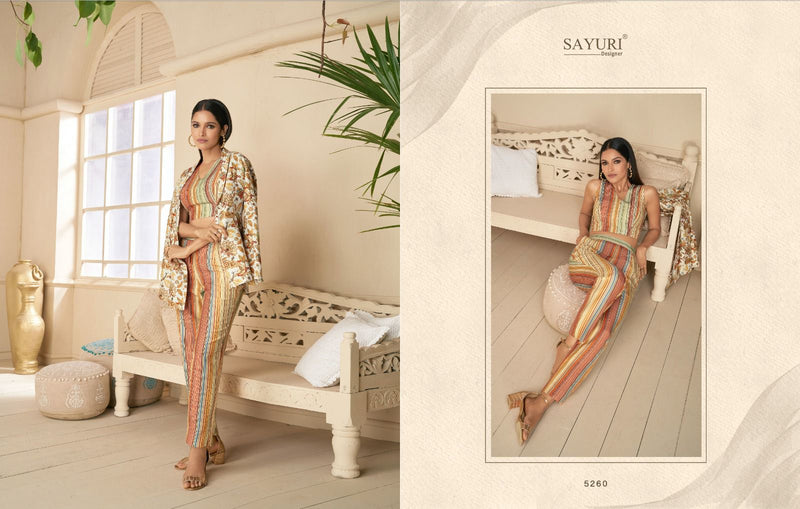 Sayuri Designer Spring Summer Chinon Position Printed Embroidery Work Heavy Designer Fancy Kurti
