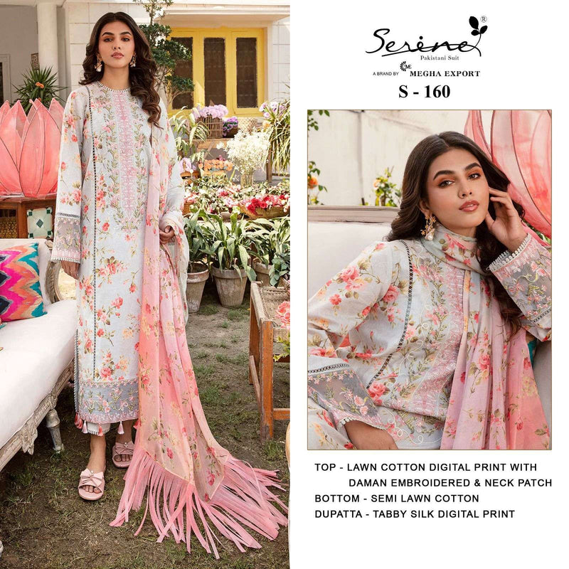 Serine S 160 Amazing Floral Printed Single Pakistani Salwar Kameez