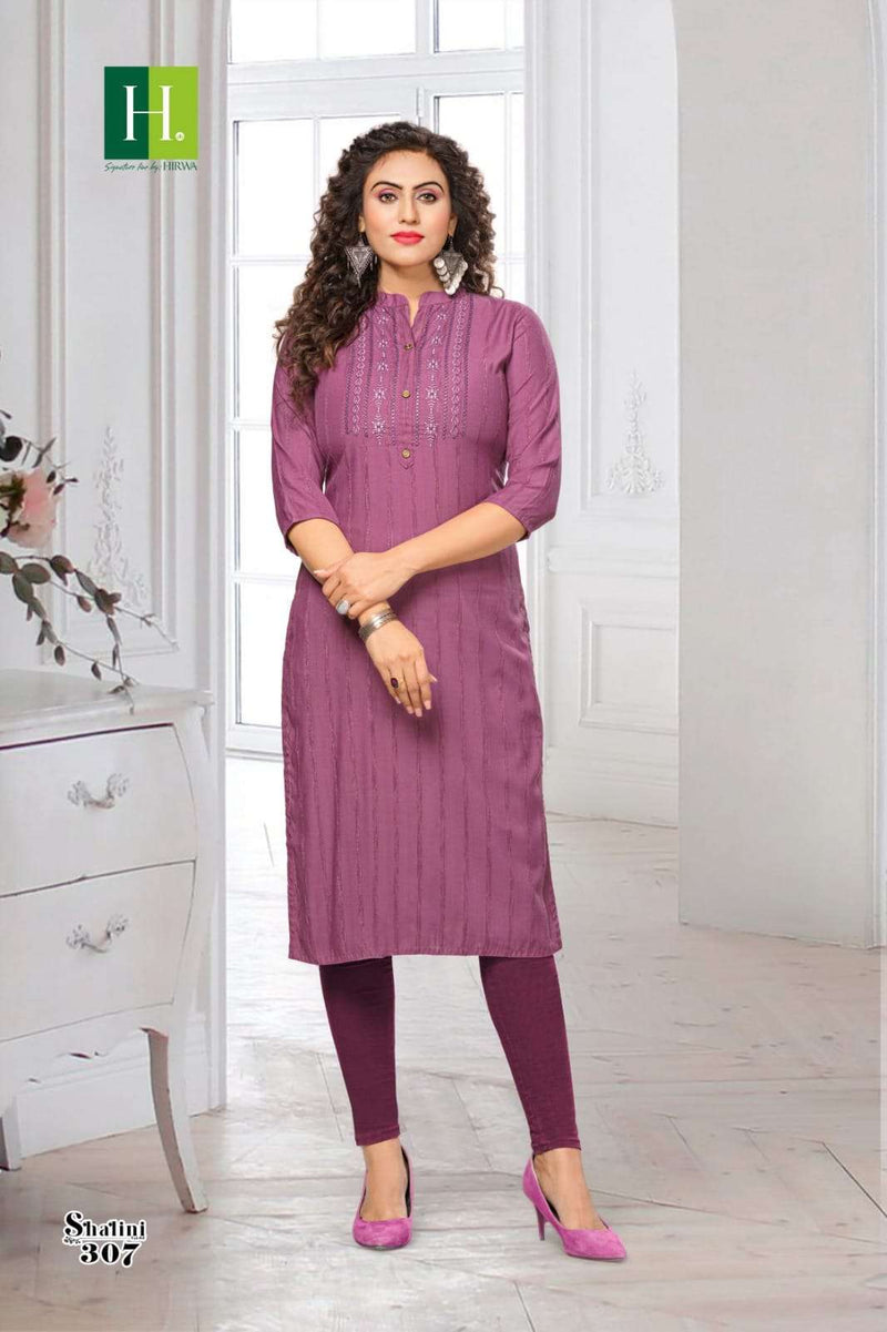 Hirwa Shalini Vol 3 Rayon With Embroidery Straight Kurtis Collection