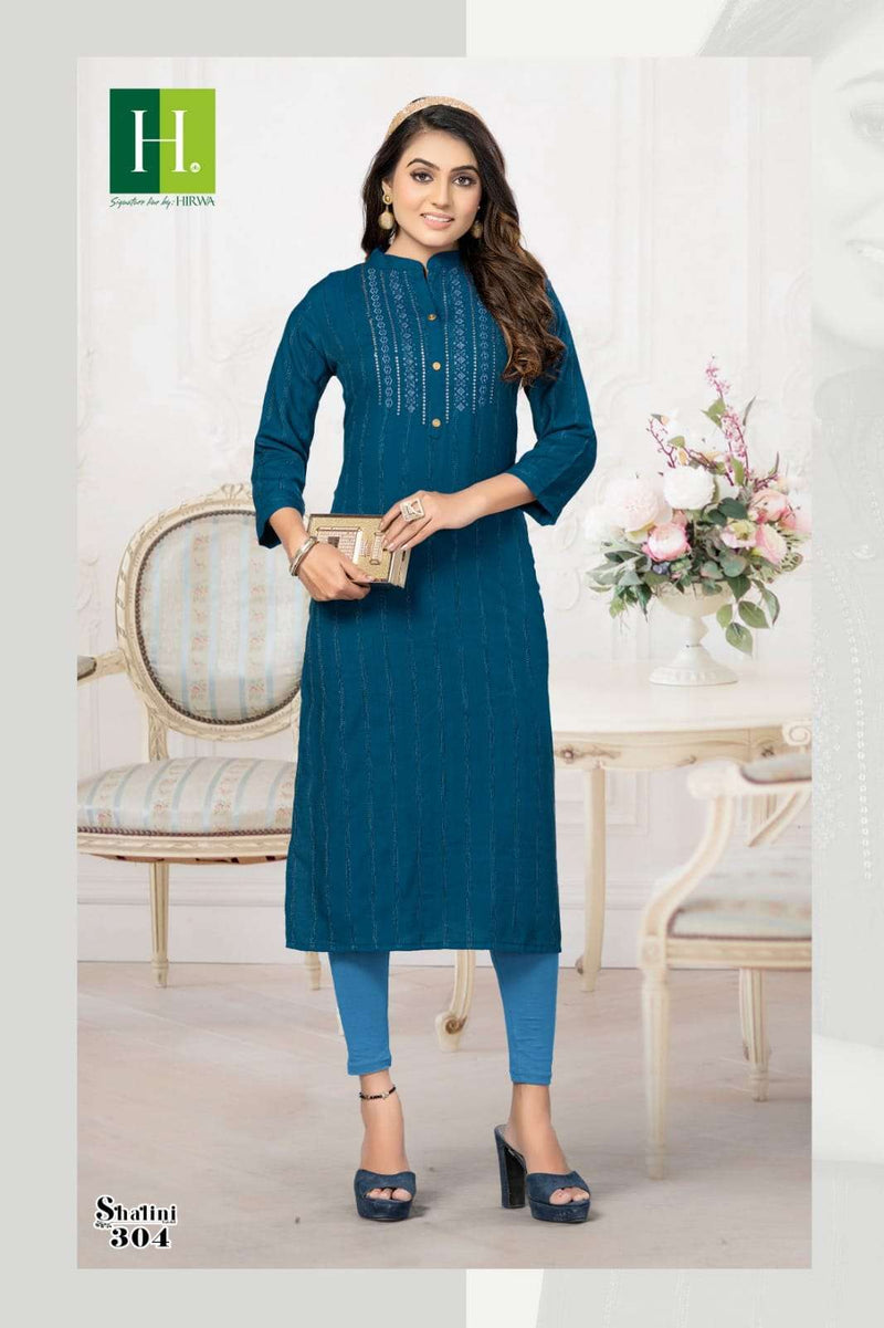 Hirwa Shalini Vol 3 Rayon With Embroidery Straight Kurtis Collection