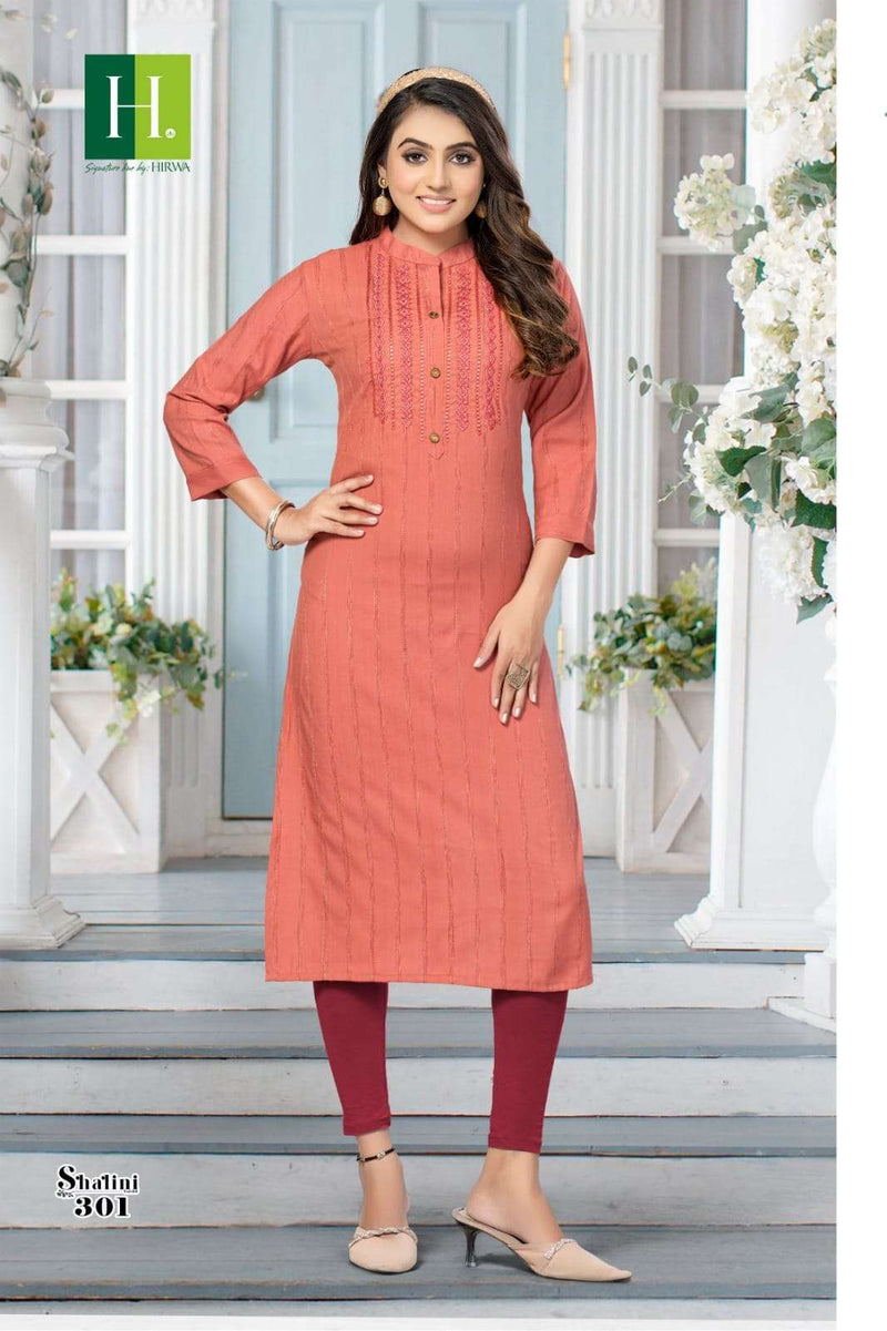 Hirwa Shalini Vol 3 Rayon With Embroidery Straight Kurtis Collection