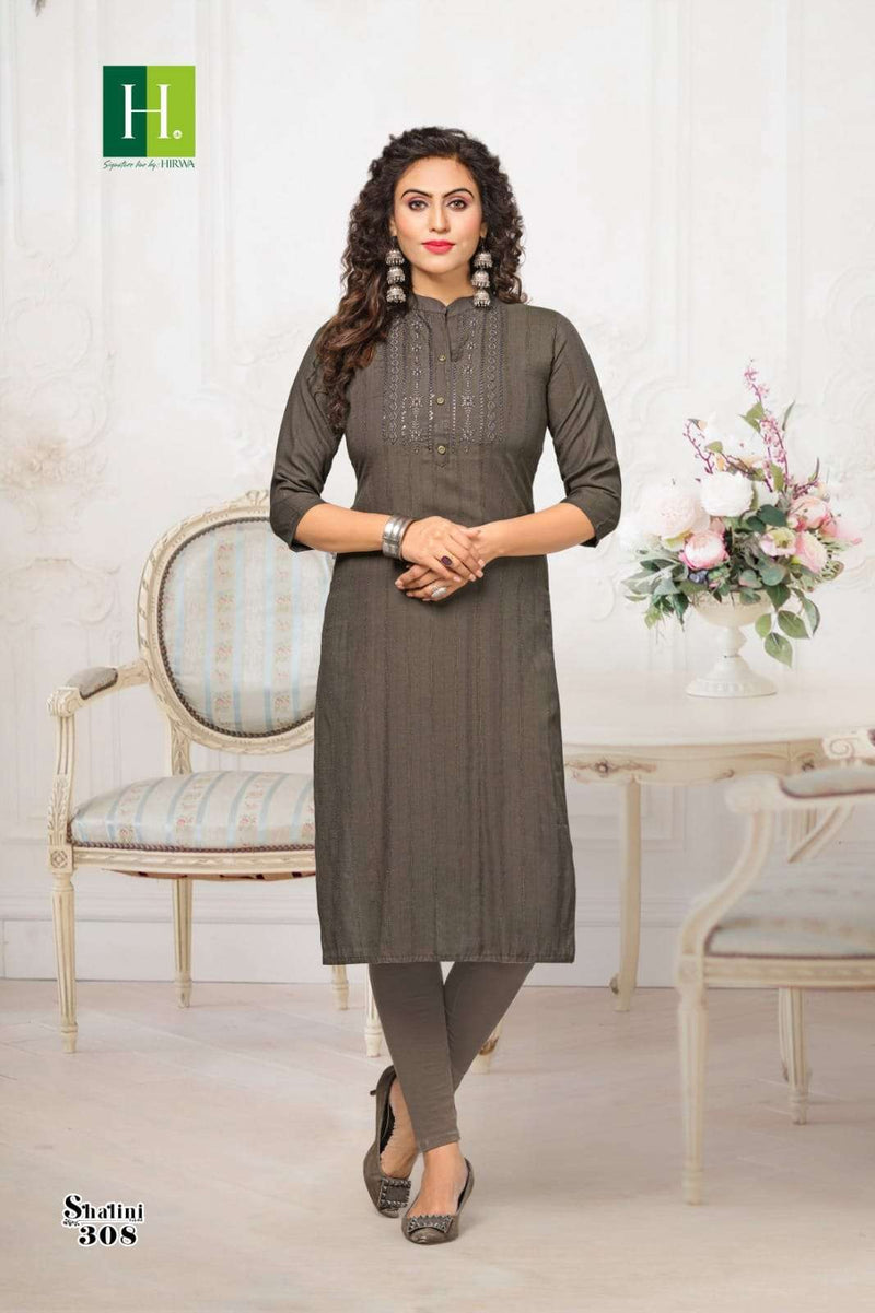 Hirwa Shalini Vol 3 Rayon With Embroidery Straight Kurtis Collection