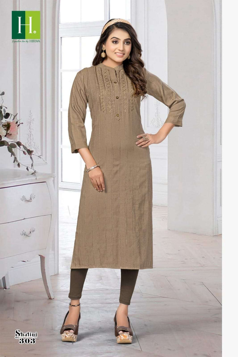 Hirwa Shalini Vol 3 Rayon With Embroidery Straight Kurtis Collection