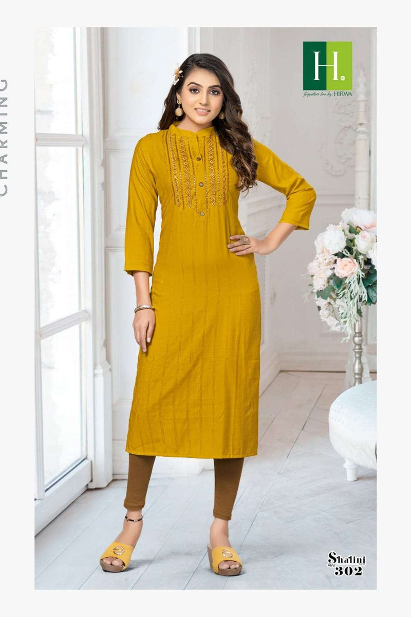 Hirwa Shalini Vol 3 Rayon With Embroidery Straight Kurtis Collection