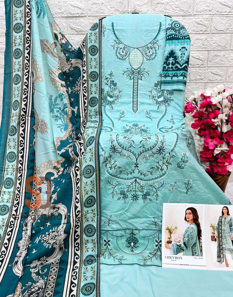 Shraddha Designer Chevron Vol 4 Cotton Self Embroidery Fancy Salwar Suit