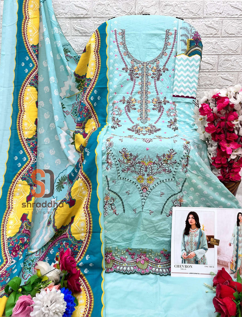 Shraddha Designer Chevron Vol 4 Cotton Self Embroidery Fancy Salwar Suit