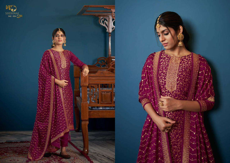 Sargam Groups Shehnai Vol 3 Viscose Dola Jacquard With Work Salwar Kameez