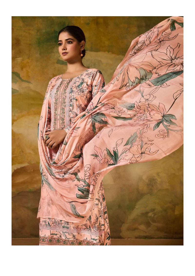 Shivaay Memories Viscose Musline Digital Print Embroidery Work Salwar Suit