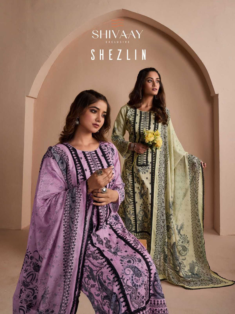Shivay Shejlin Lawn Cotton Digital Print Handwork Salwar Suit For Festival Wear